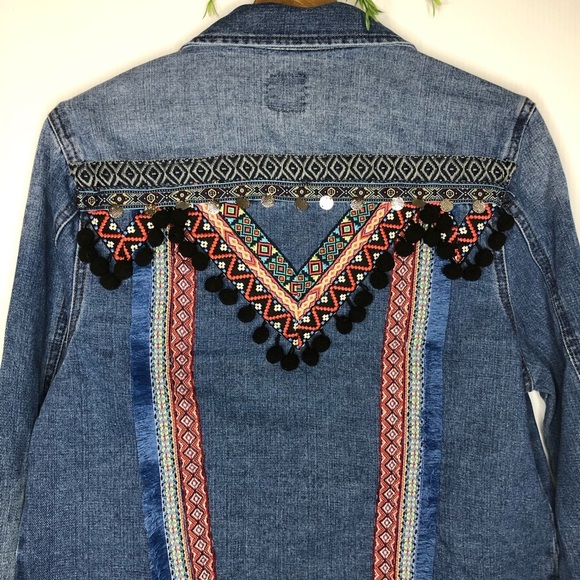 Boom Boom - NEW Carbon Tassel Denim Jacket - Picture 7 of 8